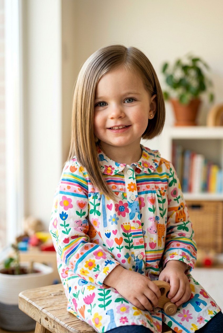 Asymmetrical Bob Cut - 20 toddler haircut for fine straight hair - 20 toddler haircut for fine straight hair