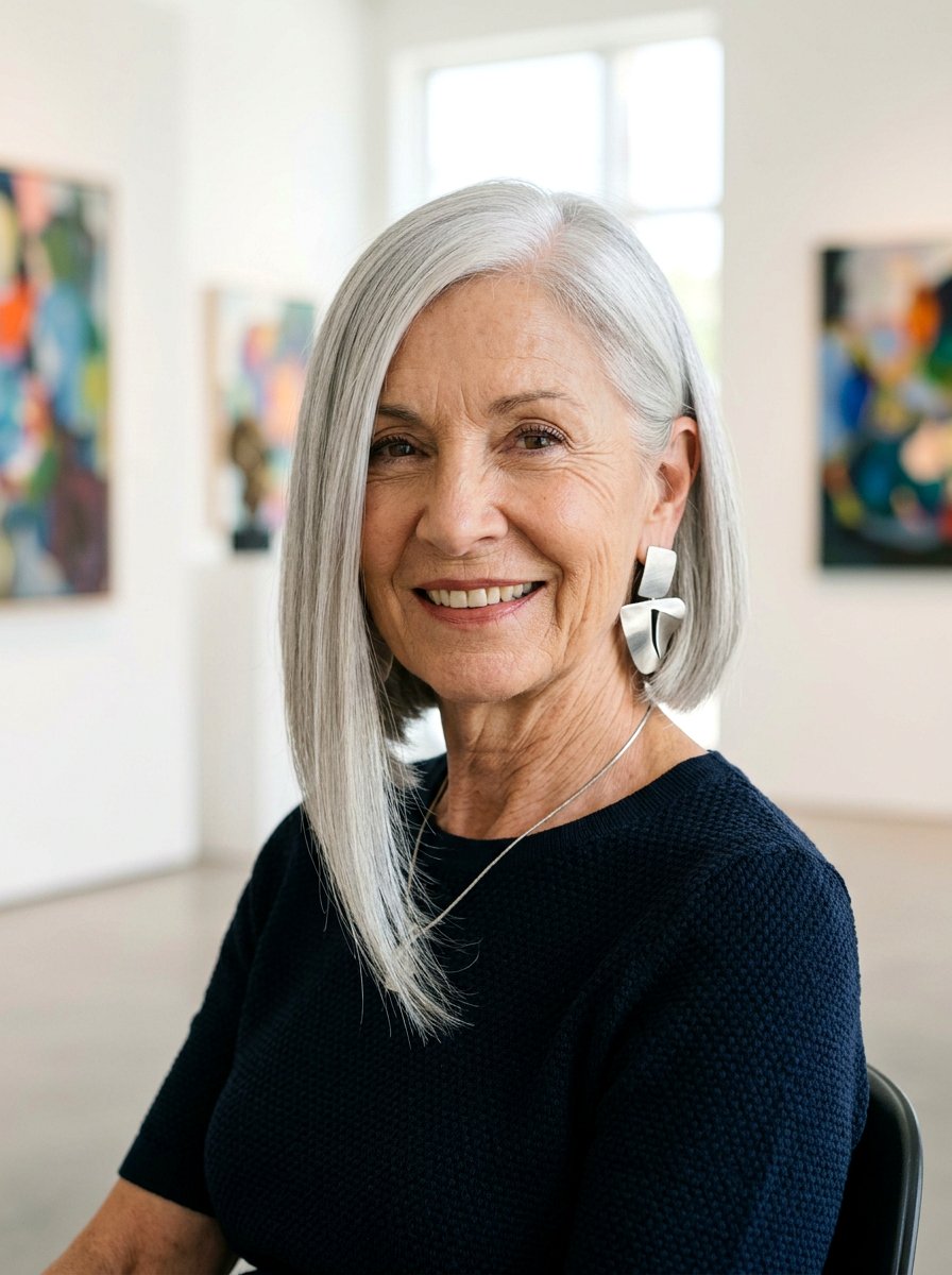 Asymmetrical Bob For Mature Women - 20 jaw length bob for fine hair over 60 - 20 jaw length bob for fine hair over 60