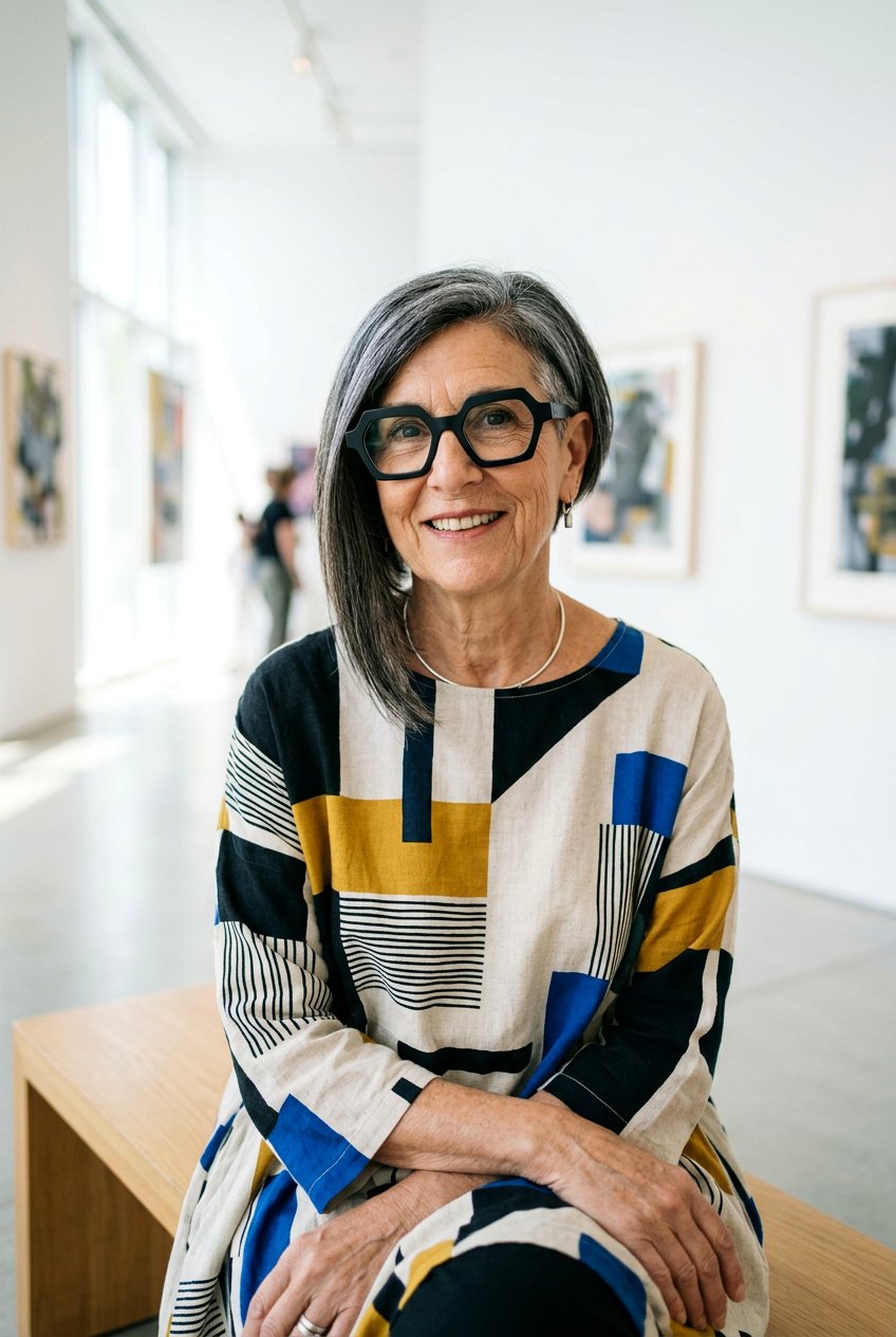 Asymmetrical Bob For Modern Look - 20 classy bob for older women with glasses - 20 classy bob for older women with glasses