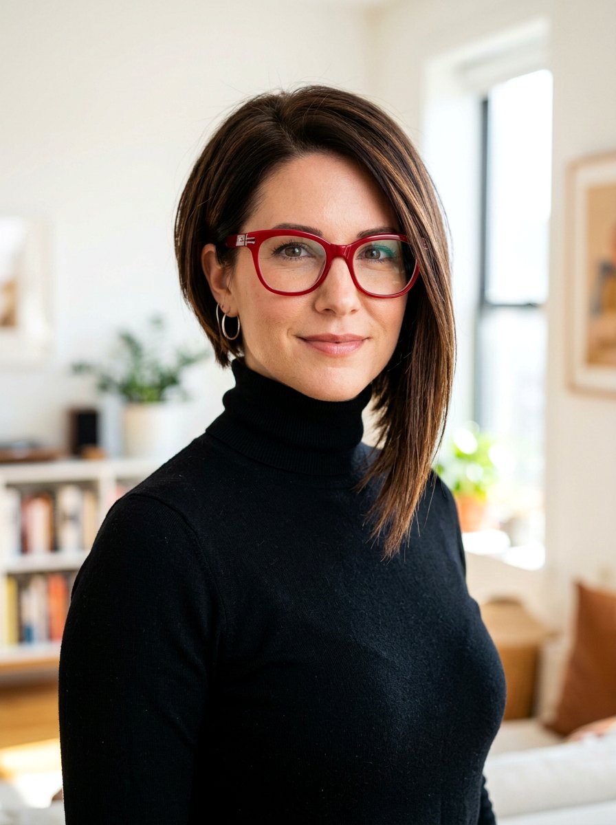 Asymmetrical Bob For Women With Glasses - 20 short hairstyles for women with glasses and thin hair - 20 short hairstyles for women with glasses and thin hair