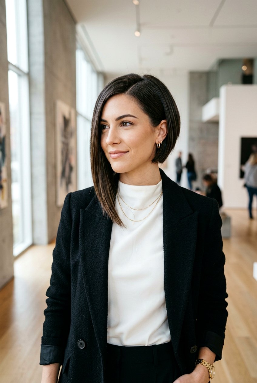 Asymmetrical Bob Haircut - 20 hairstyles for widows peak women - 20 hairstyles for widows peak women