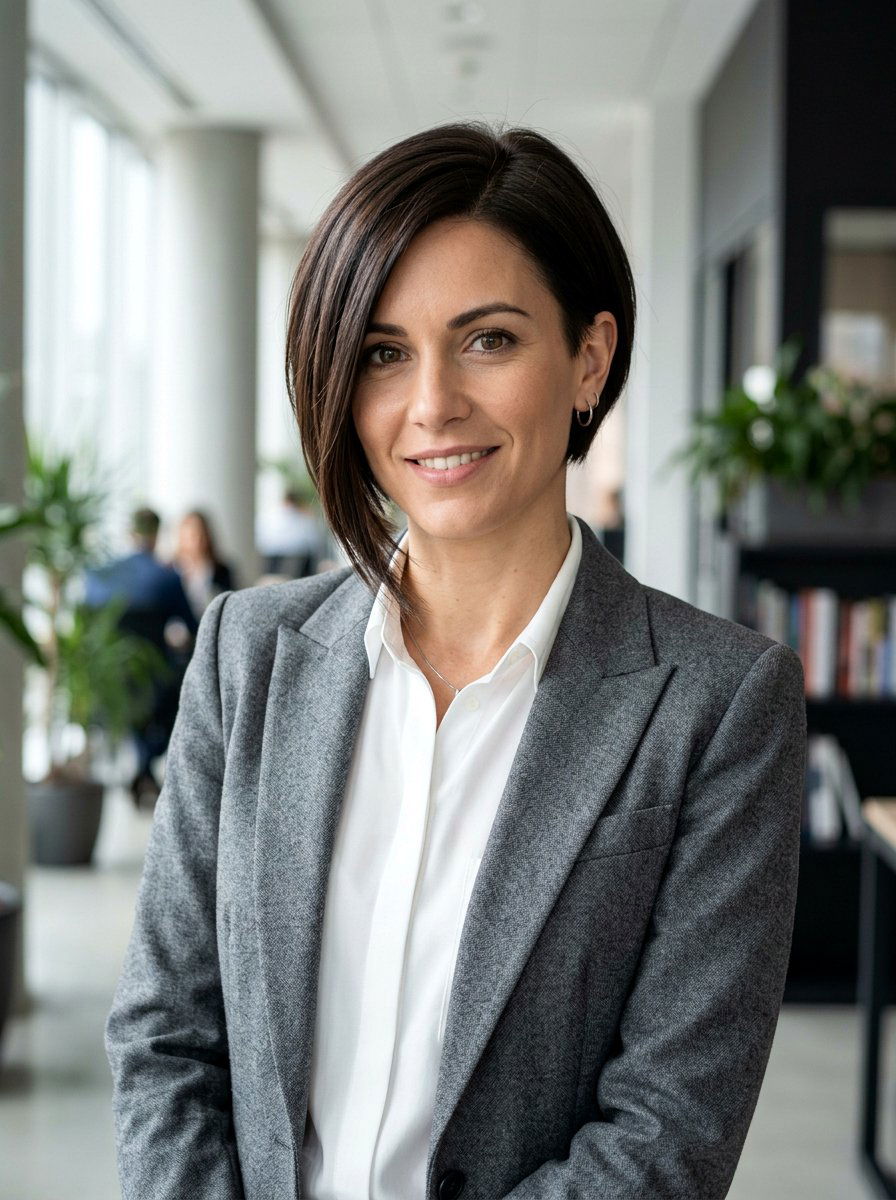 Asymmetrical Bob Haircut - 20 elegant haircut for office women - 20 elegant haircut for office women