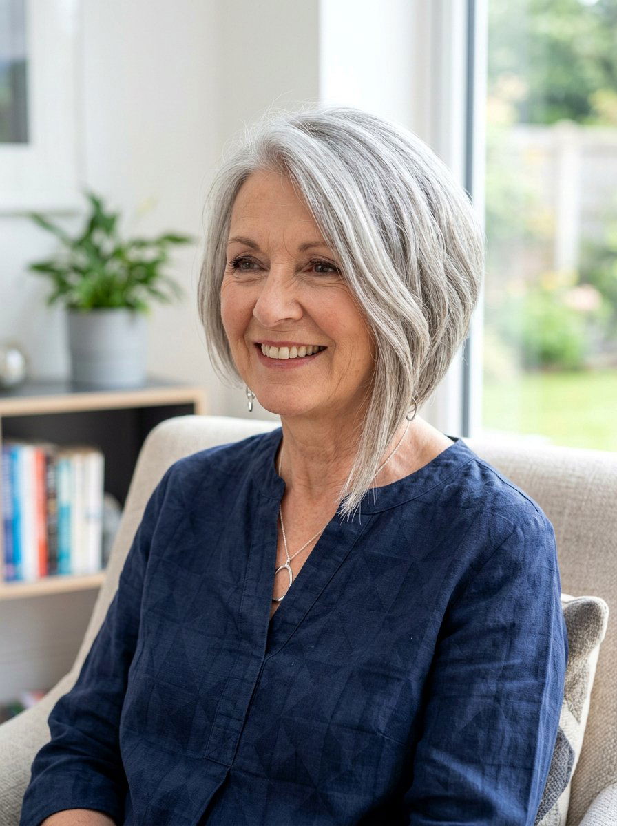 Asymmetrical Bob Haircut - 20 elegant haircut for women over 60 - 20 elegant haircut for women over 60