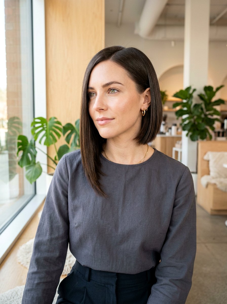 Asymmetrical Bob Haircut - 20 hairstyle to soften cheekbones women - 20 hairstyle to soften cheekbones women