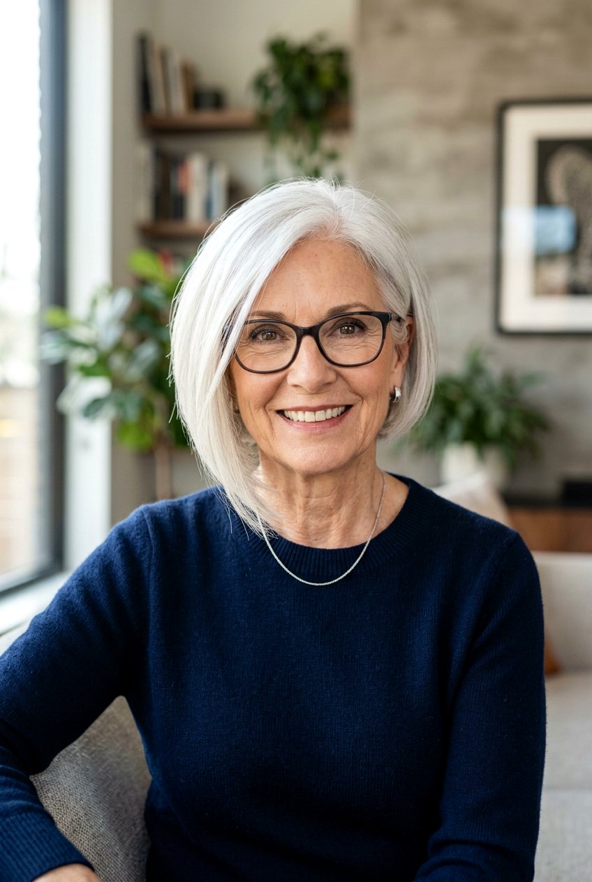 Asymmetrical Bob Haircut - 20 best haircuts for women over 60 - 20 best haircuts for women over 60