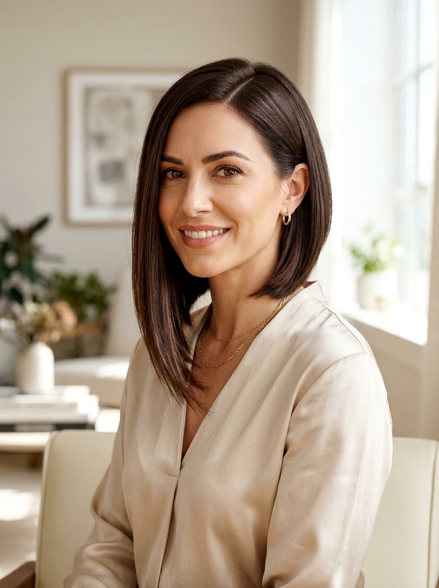 Asymmetrical Bob Haircut - 20 polished haircut for naturally gray hair - 20 polished haircut for naturally gray hair