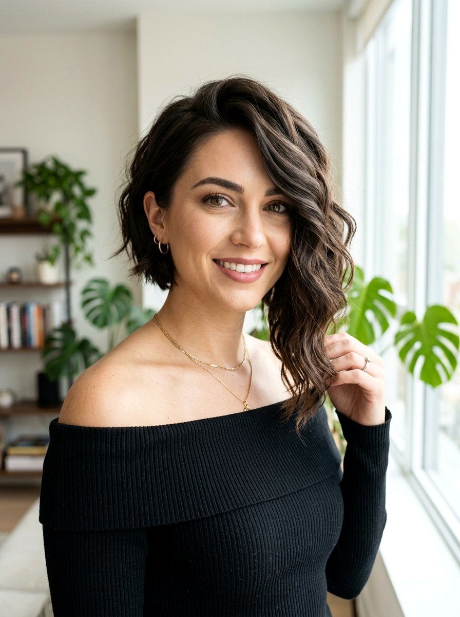 Asymmetrical Bob Haircut For 2B Wavy Hair - 20 haircut for 2b wavy hair - 20 haircut for 2b wavy hair