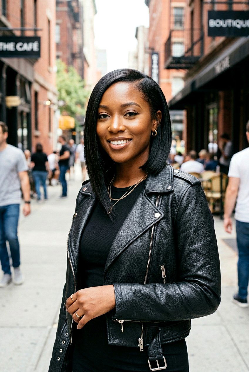 Asymmetrical Bob Silk Press - 20 black women silk press hairstyle ideas - 20 black women silk press hairstyle ideas