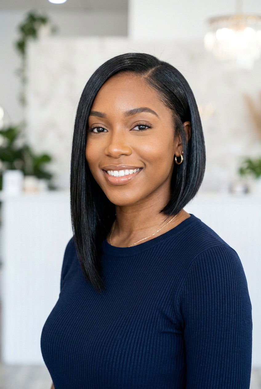 Asymmetrical Bob Silk Press - 20 silk press hairstyles - 20 silk press hairstyles