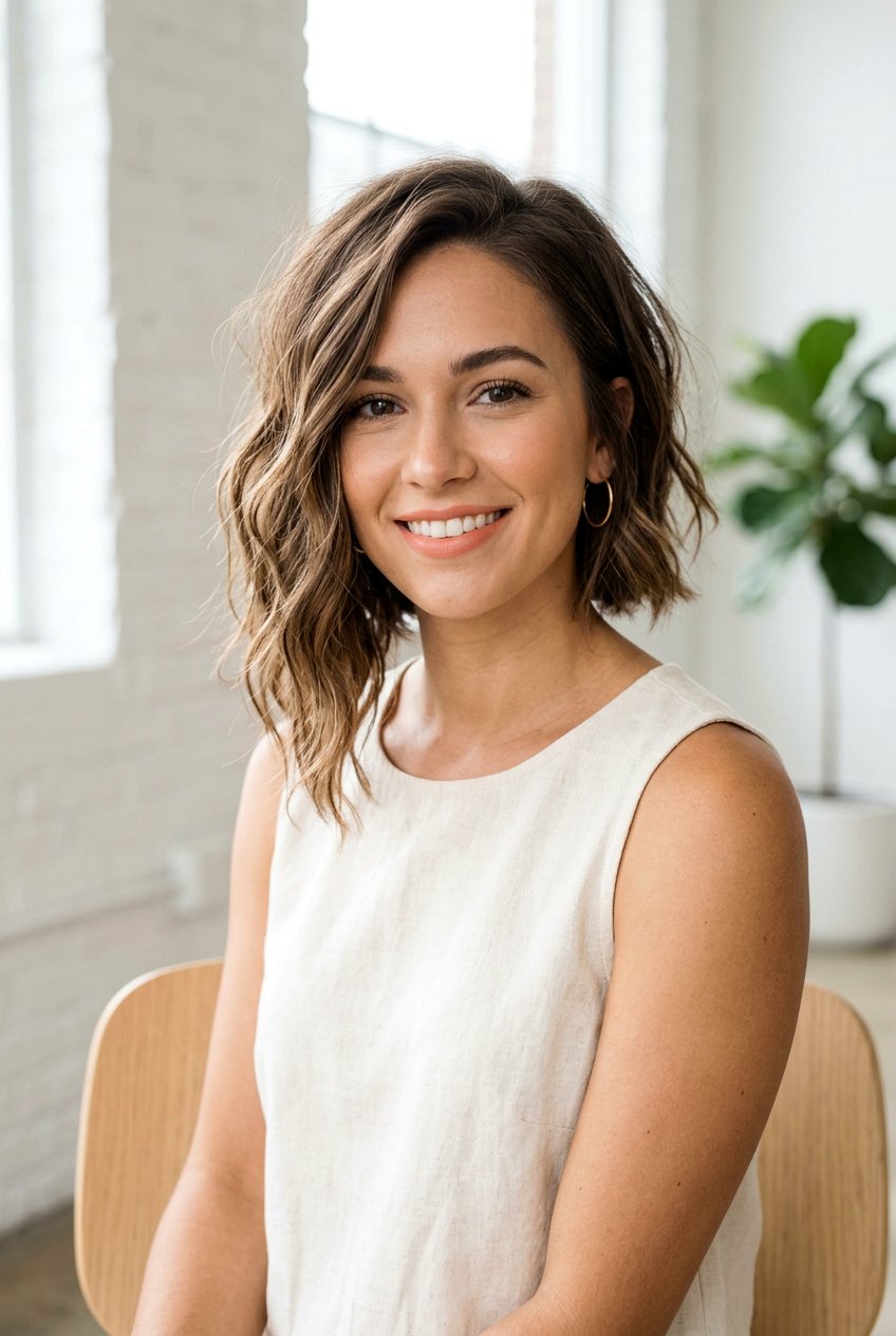 Asymmetrical Bob Wavy Hair - 20 best haircut for wavy hair - 20 best haircut for wavy hair