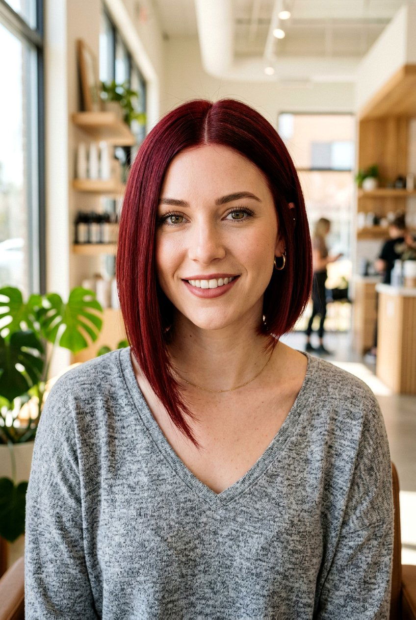 Asymmetrical Bob With Center Part - 20 clean professional bob with center part - 20 clean professional bob with center part