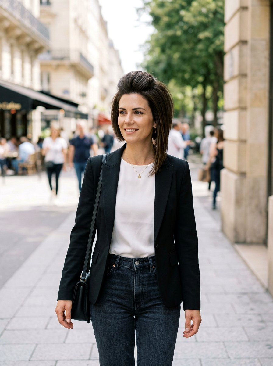 Asymmetrical Bob With Lifted Crown - 20 short haircut with volume on top - 20 short haircut with volume on top