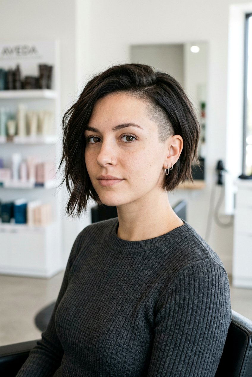 Asymmetrical Bob With Side Undercut - 20 edgy bob with undercut - 20 edgy bob with undercut