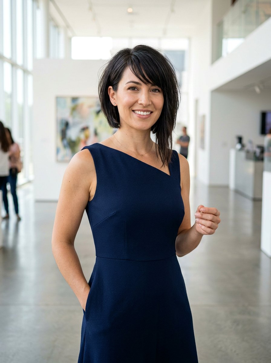 Asymmetrical Bob With Swept Fringe - 20 haircut to fix heavy bangs - 20 haircut to fix heavy bangs