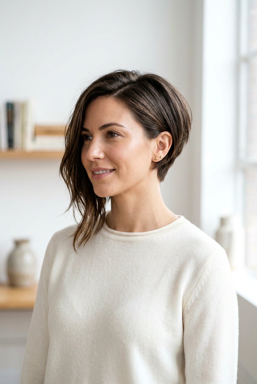 Asymmetrical Bob with Long Side - 20 hairstyles for receding hairline women - 20 hairstyles for receding hairline women