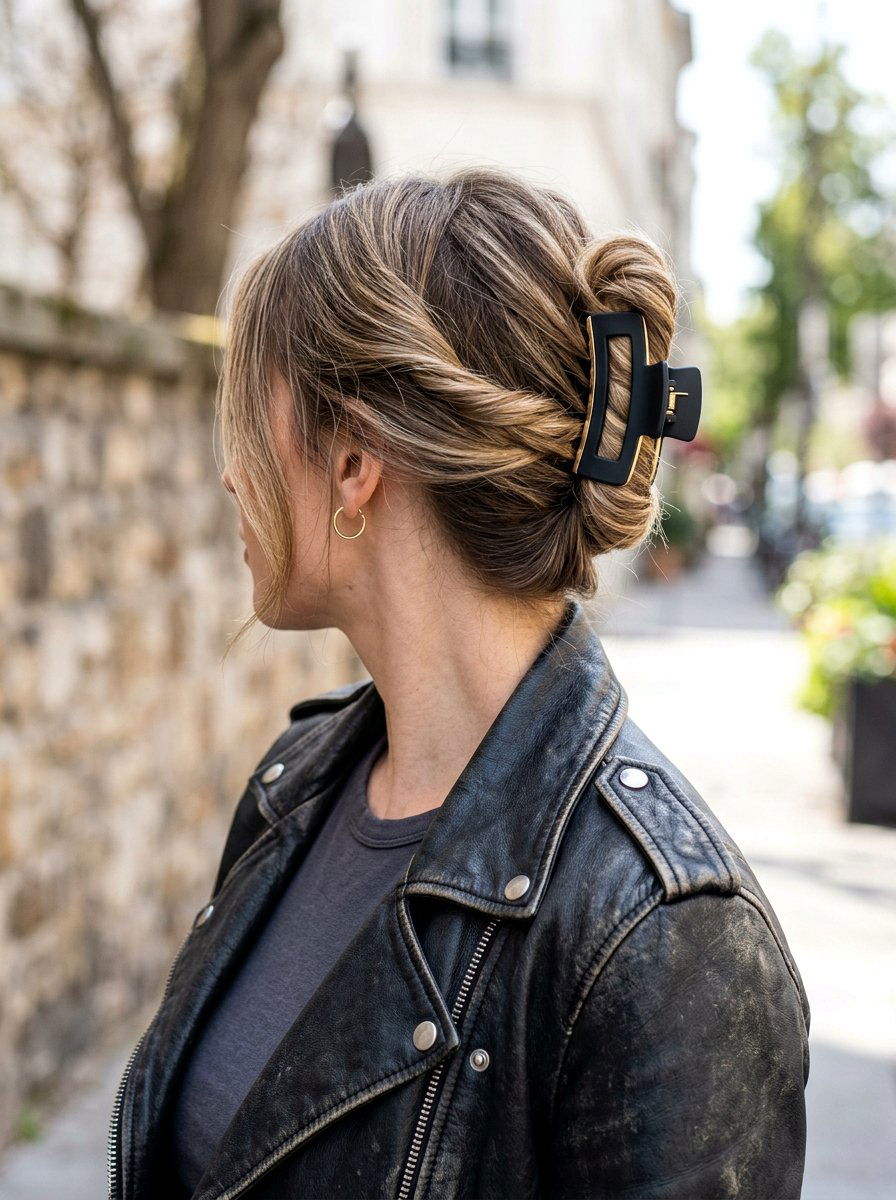 Asymmetrical Claw Clip Twist - 20 claw clip twist for shoulder length hair - 20 claw clip twist for shoulder length hair