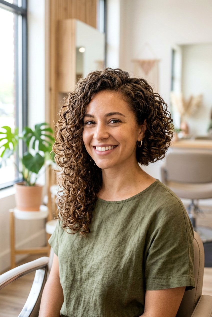 Asymmetrical Curly Bob - 20 wash and go hairstyles - 20 wash and go hairstyles