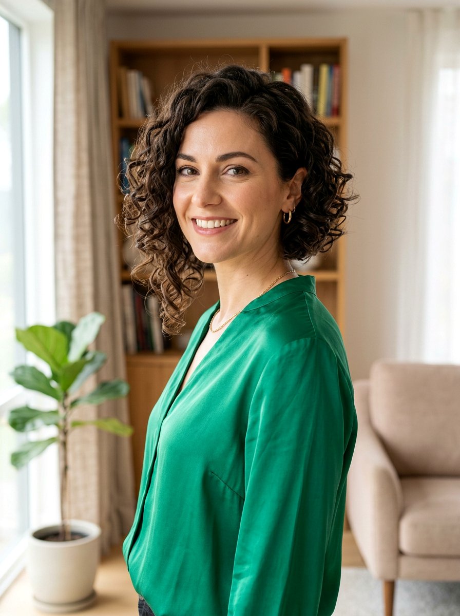 Asymmetrical Curly Bob - 20 haircut for tight curls women - 20 haircut for tight curls women