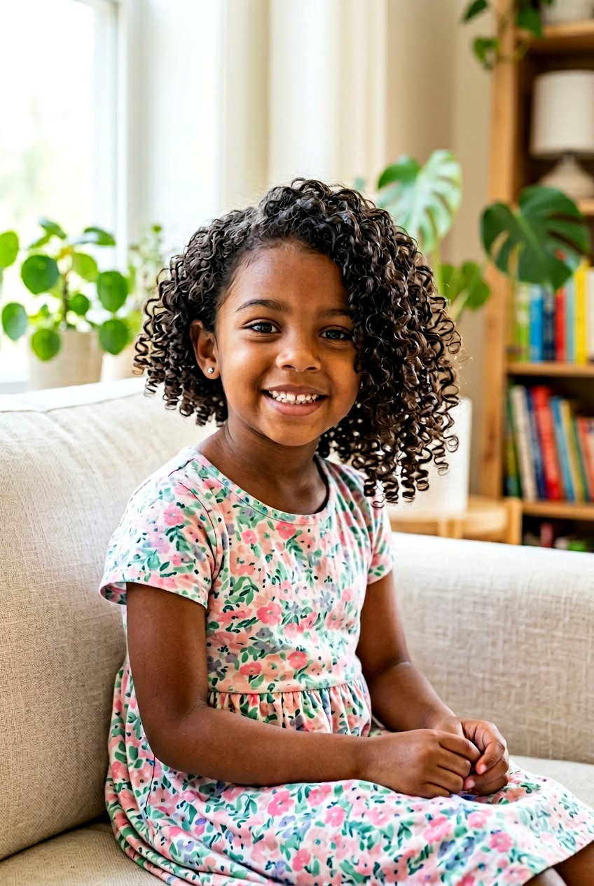 Asymmetrical Curly Bob - 20 curly haircut for little girls - 20 curly haircut for little girls
