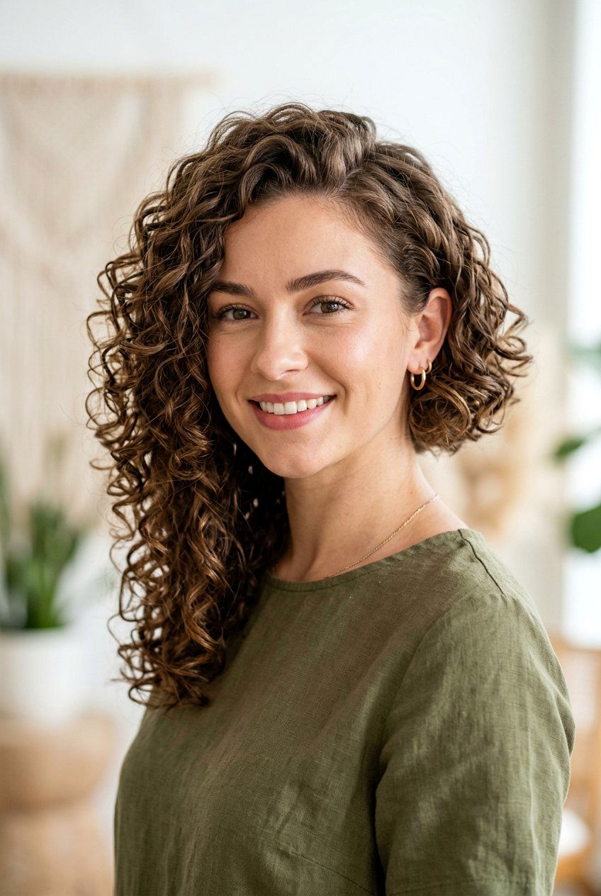 Asymmetrical Curly Bob - 20 curly hairstyles for medium hair - 20 curly hairstyles for medium hair