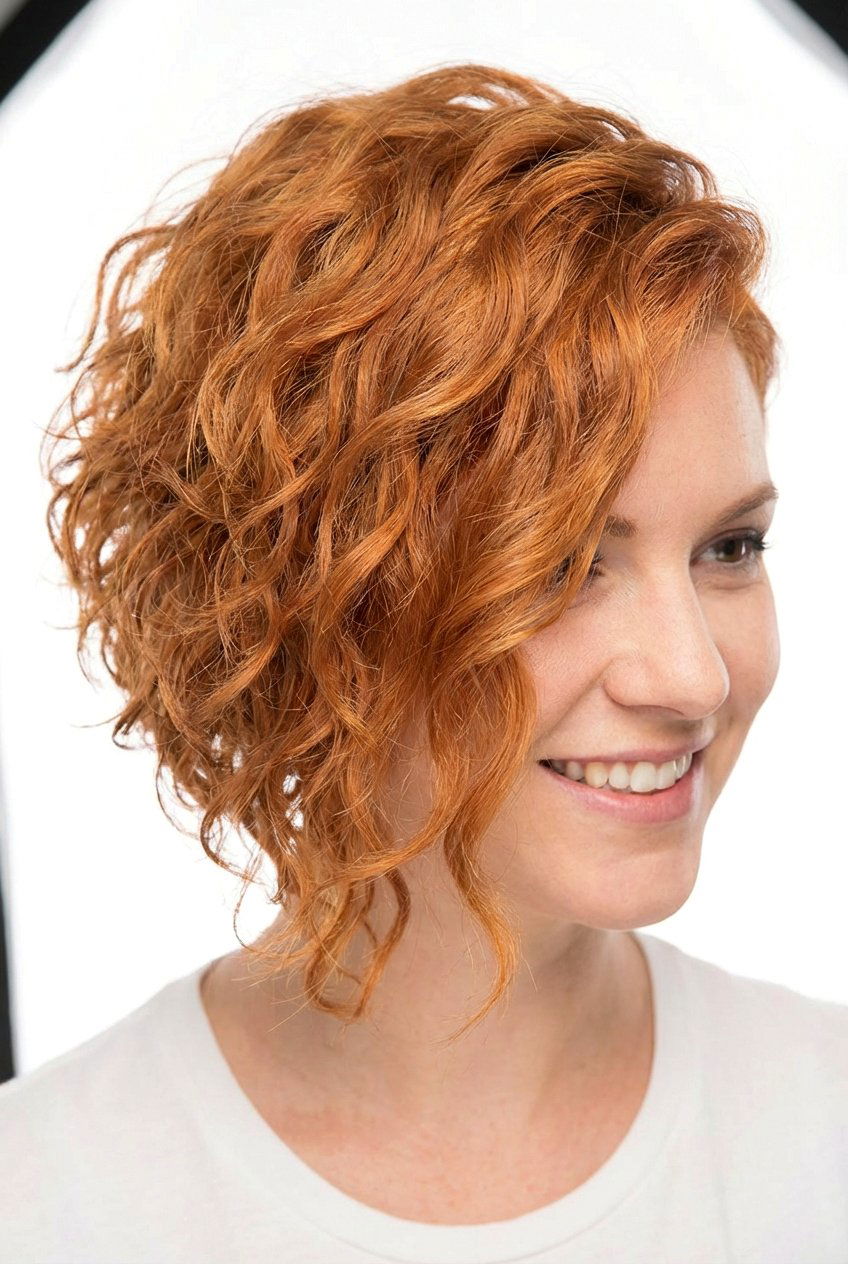 Asymmetrical Curly Bob - 20 curly hairstyles for women - 20 curly hairstyles for women