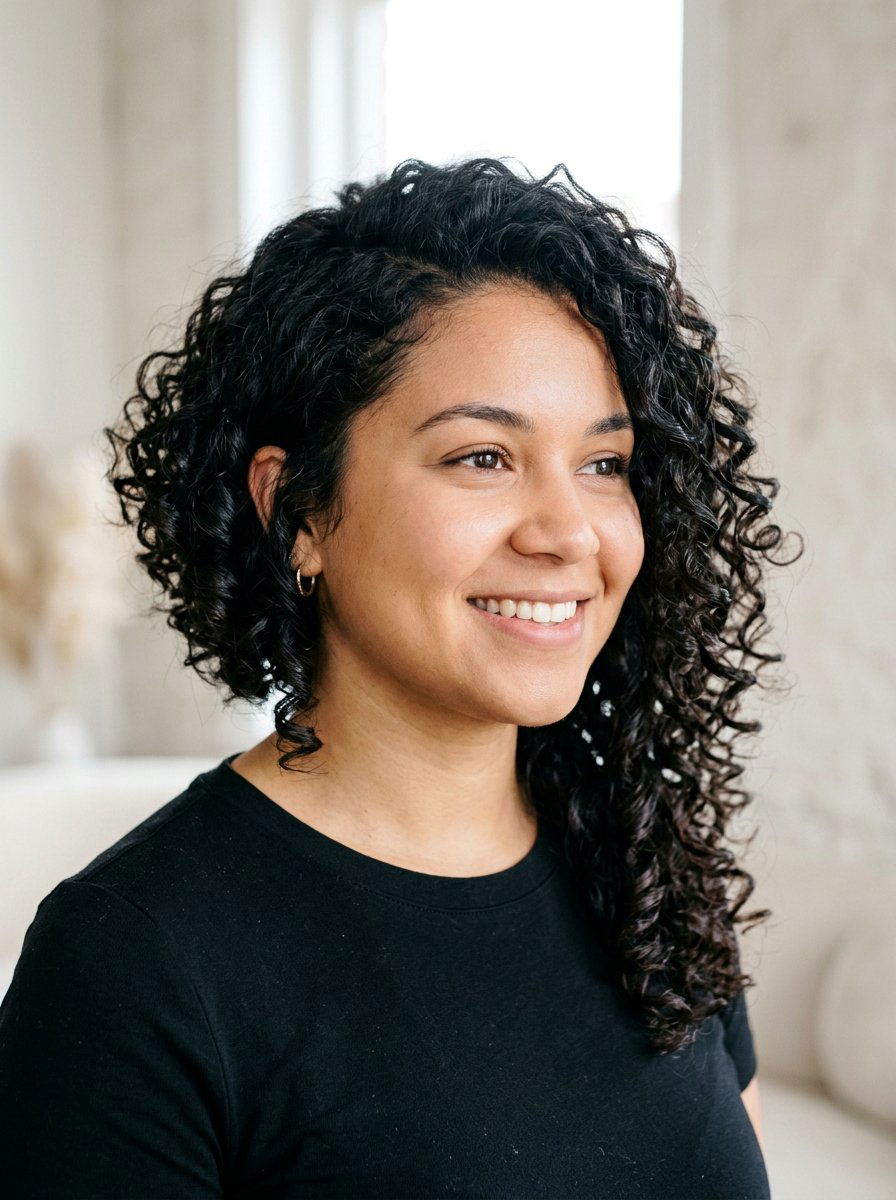 Asymmetrical Curly Layered Haircut For Round Face - 20 curly layered haircut for round face women - 20 curly layered haircut for round face women