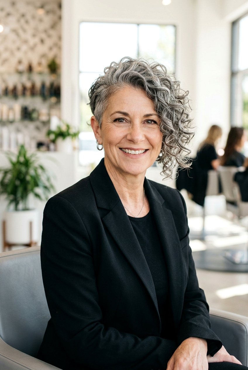 Asymmetrical Curly Pixie - 20 curly pixie for mature women - 20 curly pixie for mature women