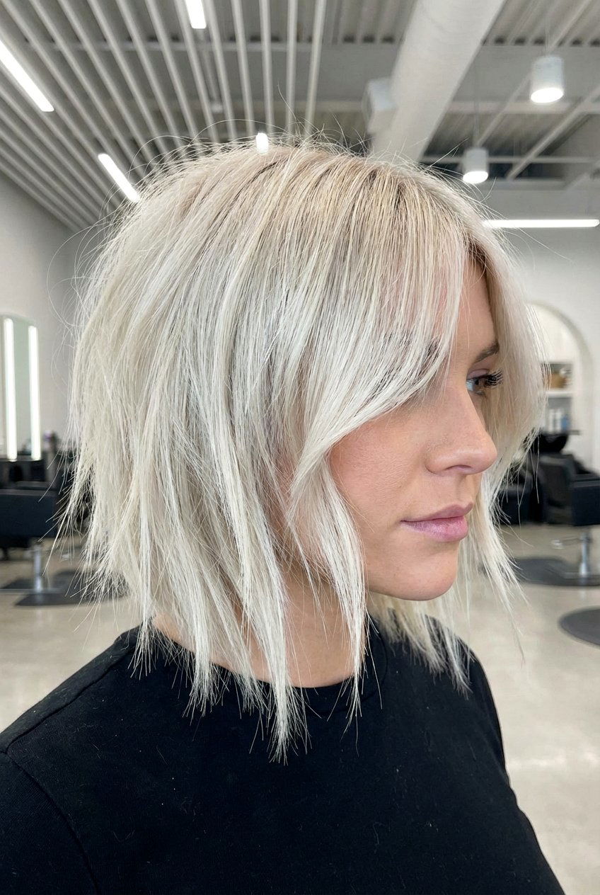 Asymmetrical Cut With Strong Face Frame - 20 face framing layers haircut - 20 face framing layers haircut