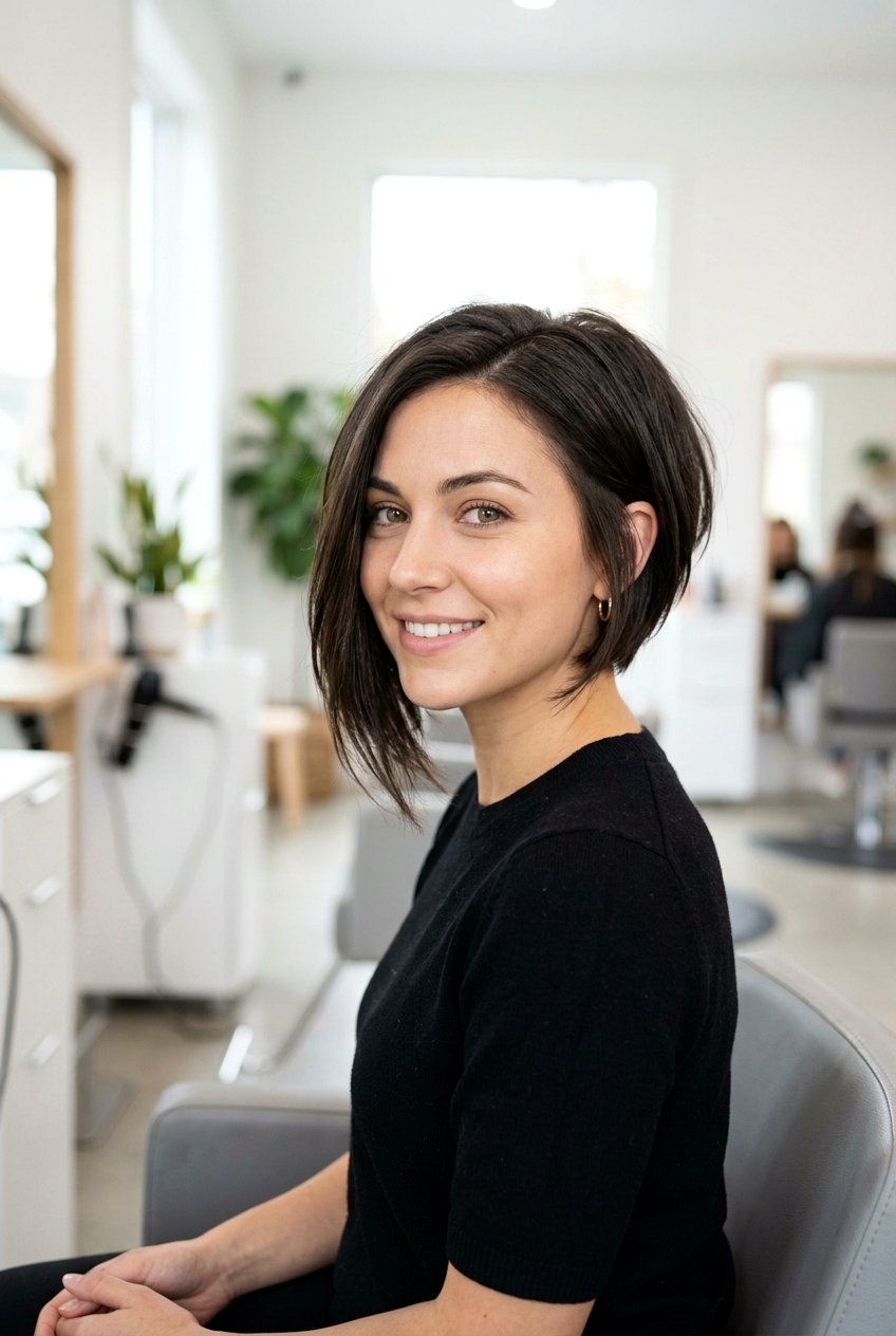 Asymmetrical Ear Length Bob - 20 ear length bob haircut - 20 ear length bob haircut