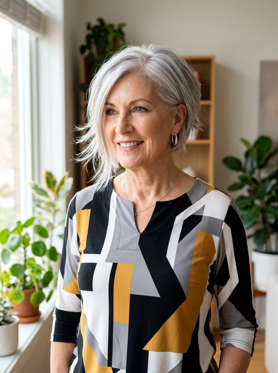 Asymmetrical Feathered Bob - 20 short feathered bob for women over 60 - 20 short feathered bob for women over 60