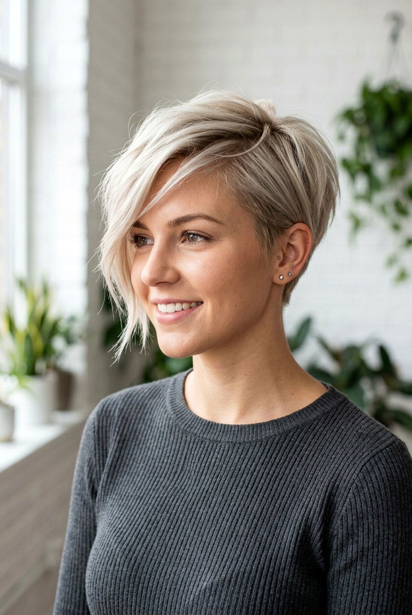 Asymmetrical Feathered Short Pixie - 20 feathered short pixie haircut - 20 feathered short pixie haircut