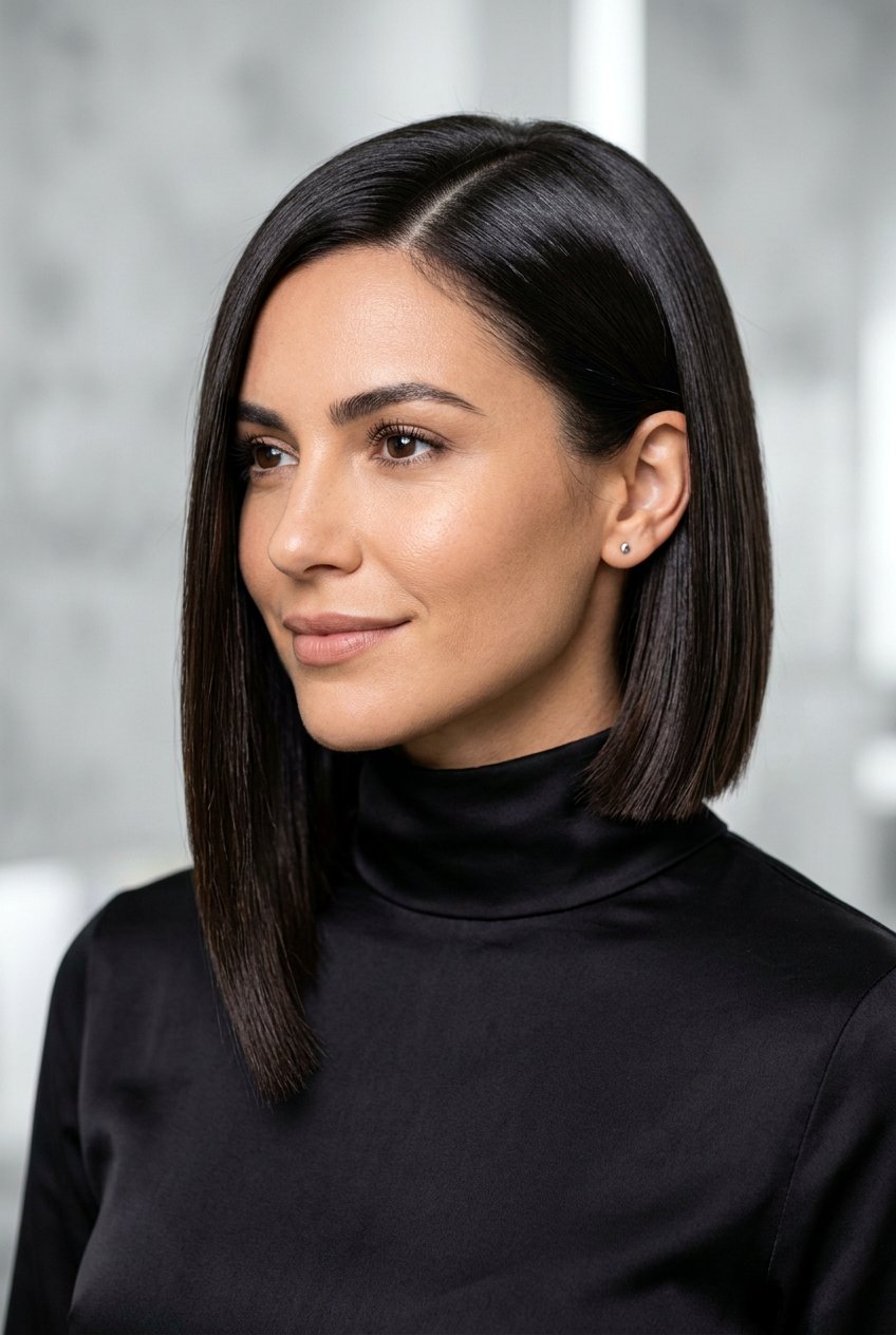 Asymmetrical Glass Hair Bob - 20 glass hair haircut - 20 glass hair haircut