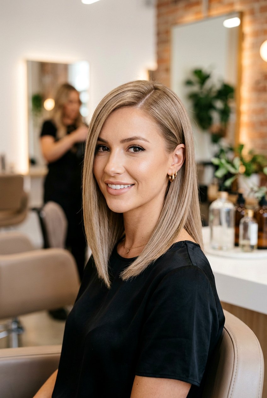 Asymmetrical Lob - 20 medium haircuts for women over 50 - 20 medium haircuts for women over 50