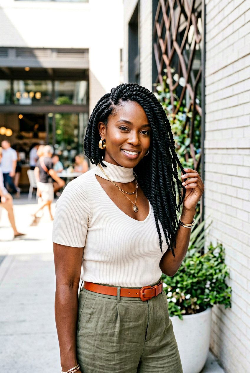 Asymmetrical Marley Twist Bob - 20 marley twists bob for women - 20 marley twists bob for women