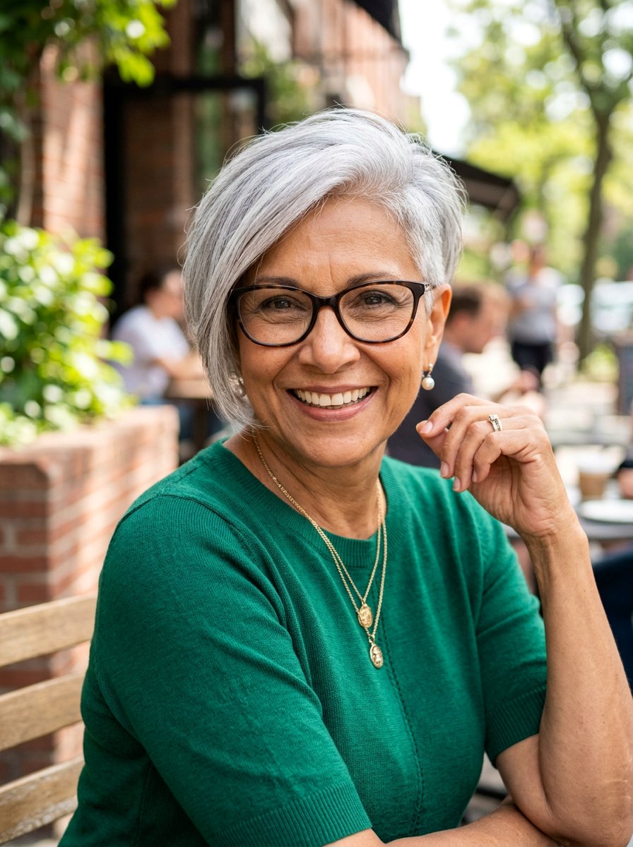 Asymmetrical Pixie Cut - 20 pixie cut for women over 70 with glasses - 20 pixie cut for women over 70 with glasses