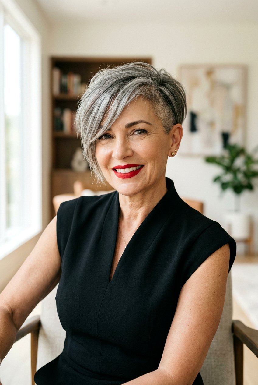 Asymmetrical Pixie Cut - 20 low maintenance pixie for mature women - 20 low maintenance pixie for mature women