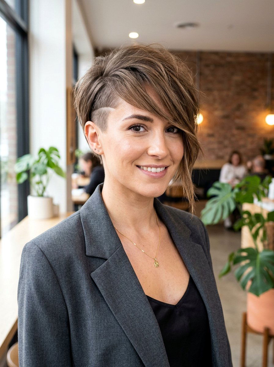 Asymmetrical Pixie Cut With Long Fringe - 20 elegant pixie haircut with fringe - 20 elegant pixie haircut with fringe
