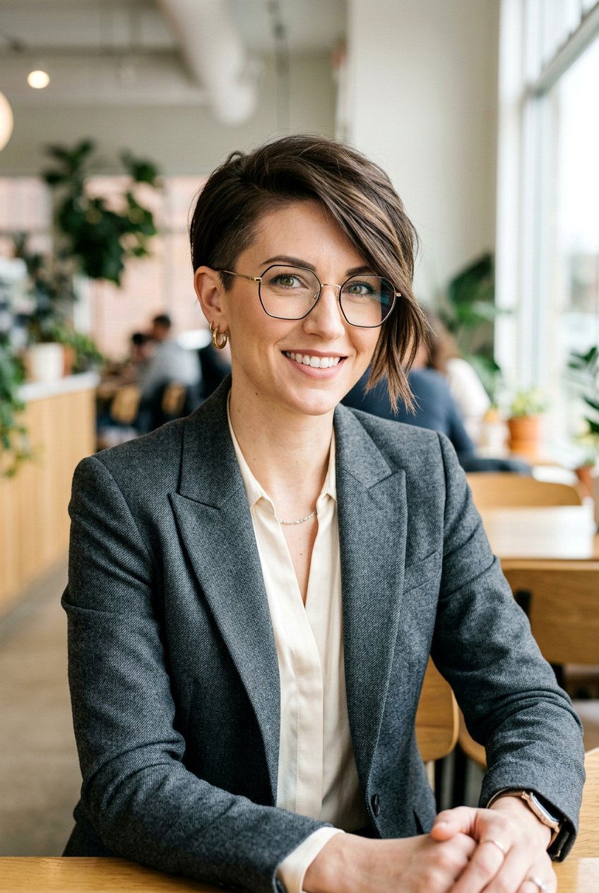 Asymmetrical Pixie For Glasses - 20 elegant pixie for mature women with glasses - 20 elegant pixie for mature women with glasses