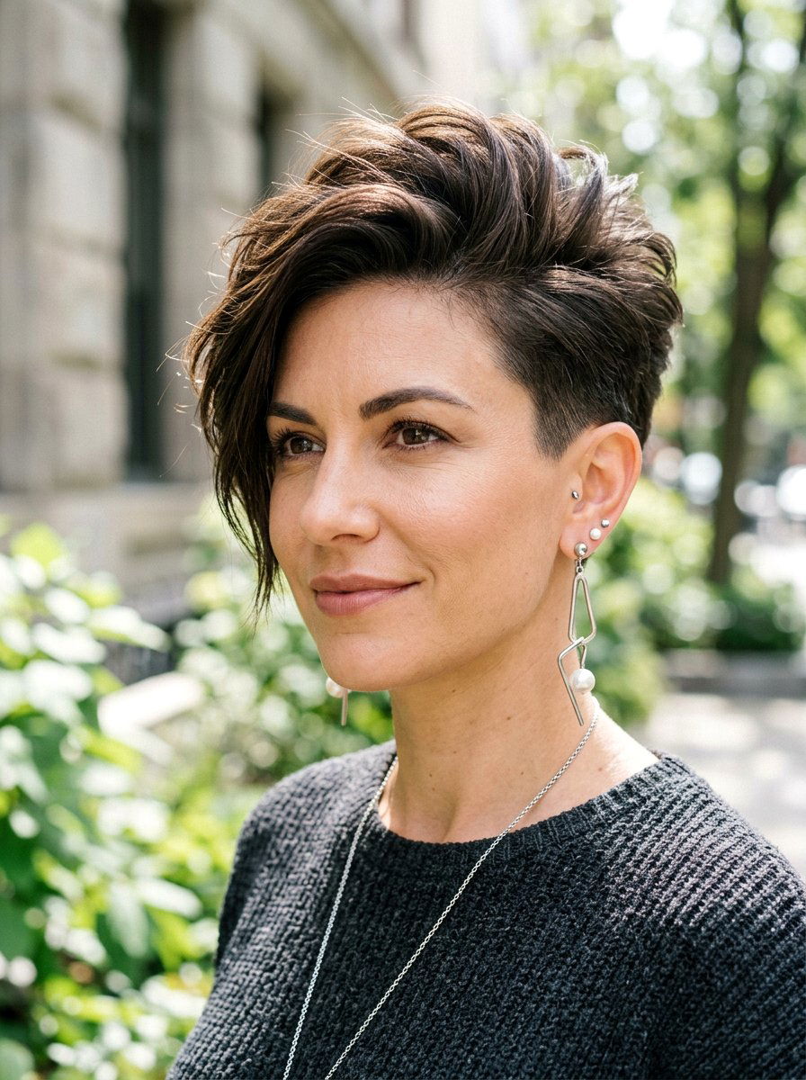 Asymmetrical Pixie With Crown Volume - 20 pixie cut with volume at crown - 20 pixie cut with volume at crown