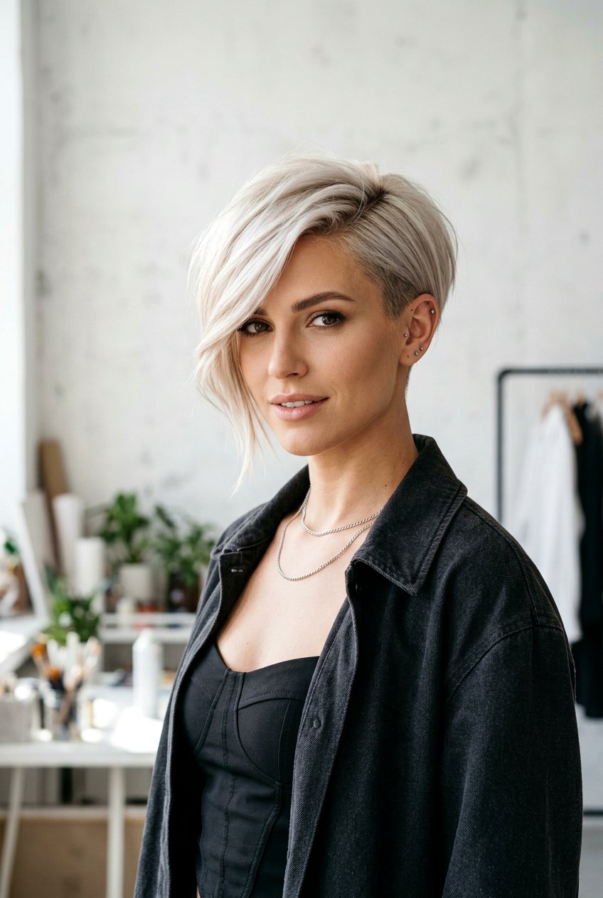 Asymmetrical Pixie With Long Fringe - 20 office pixie with long bangs - 20 office pixie with long bangs