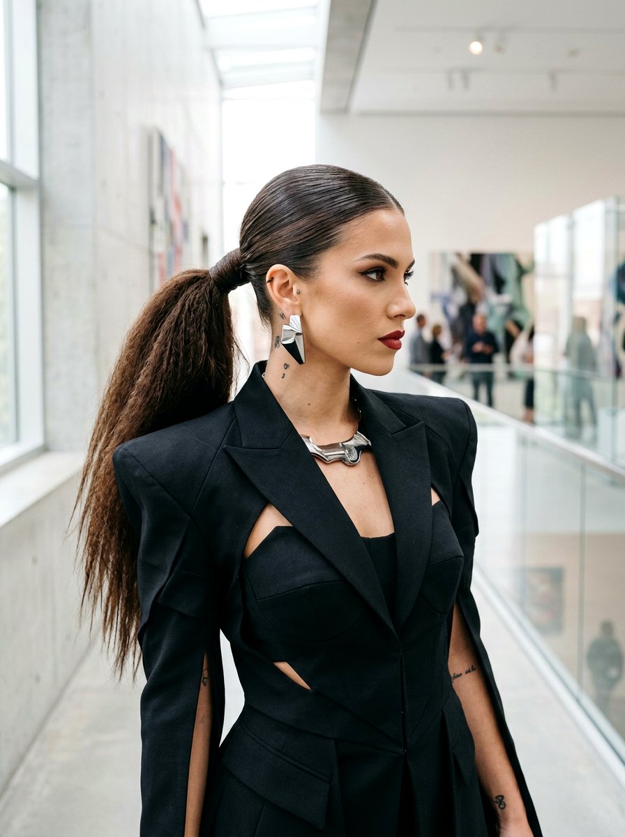 Asymmetrical Ponytail - 20 glamorous ponytail hairstyle ideas - 20 glamorous ponytail hairstyle ideas