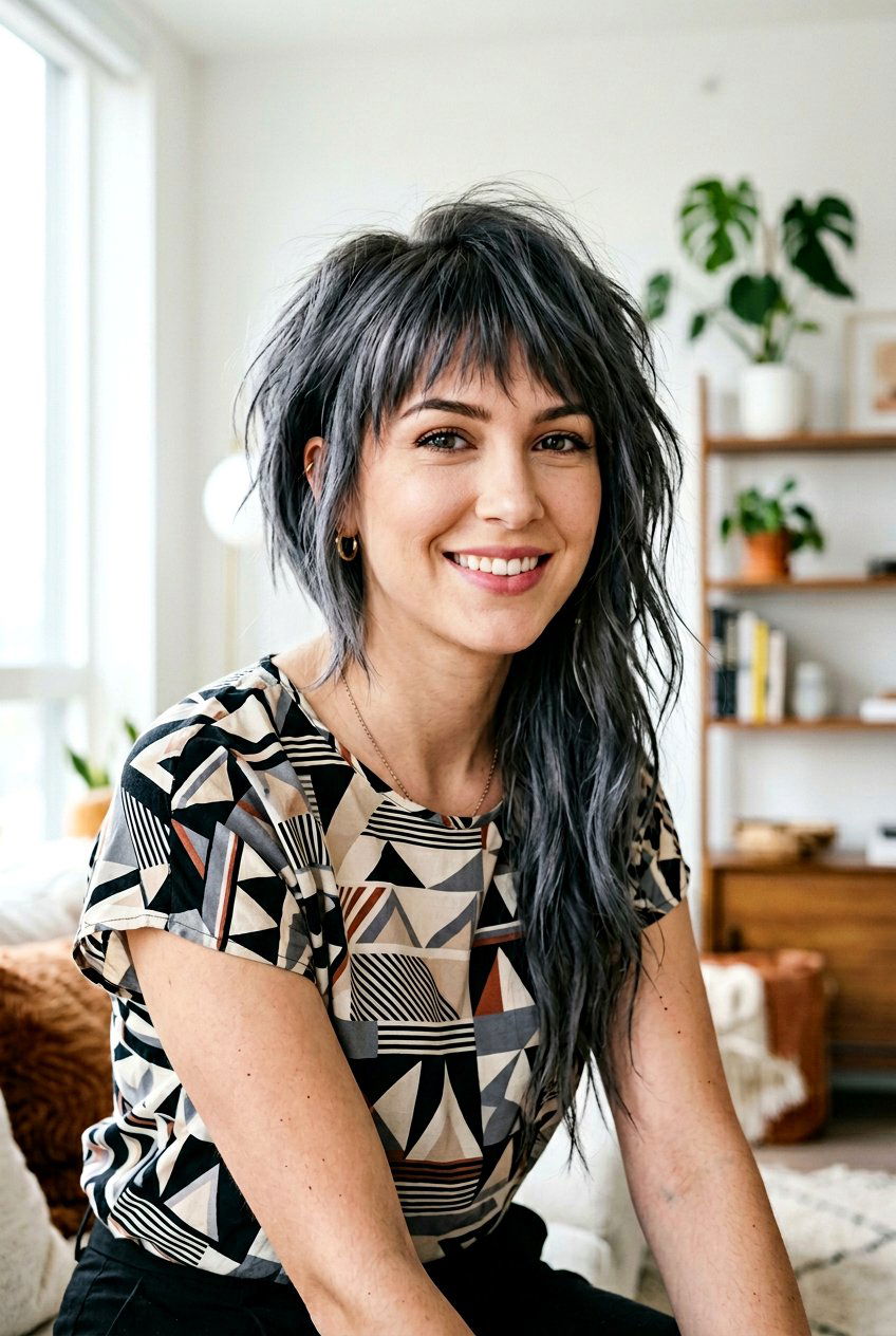 Asymmetrical Shag With Wispy Fringe - 20 shag haircut with wispy fringe - 20 shag haircut with wispy fringe