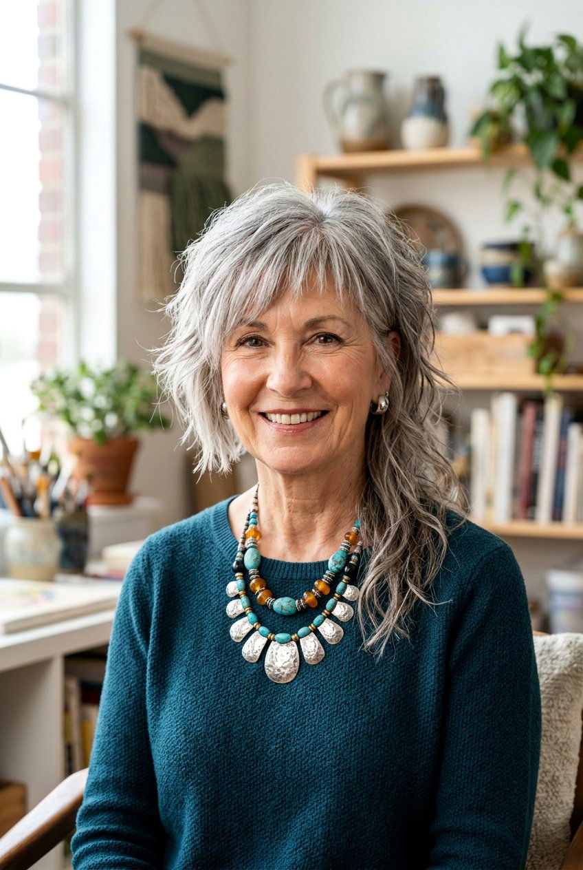 Asymmetrical Shag - 20 shag haircut for women over 70 - 20 shag haircut for women over 70