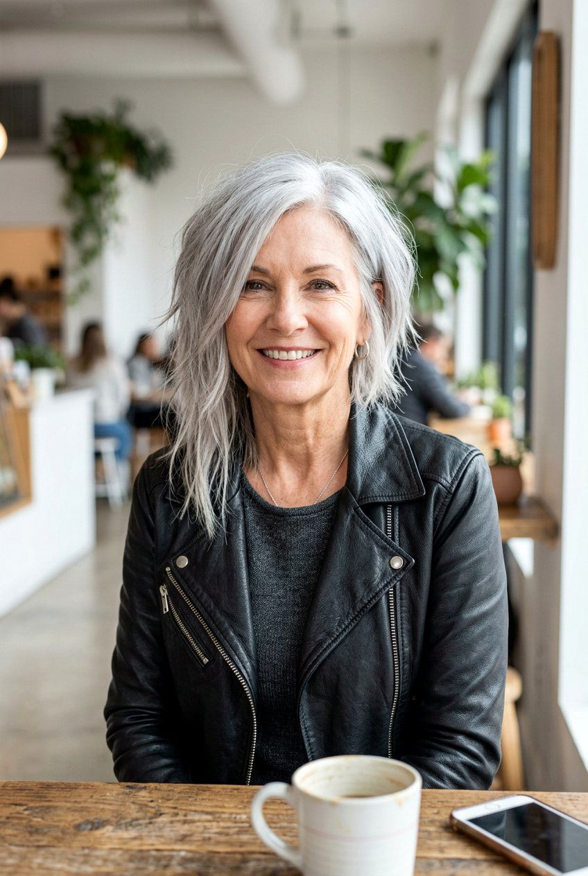 Asymmetrical Shoulder Length Layers - 20 shoulder length layers for women over 60 - 20 shoulder length layers for women over 60