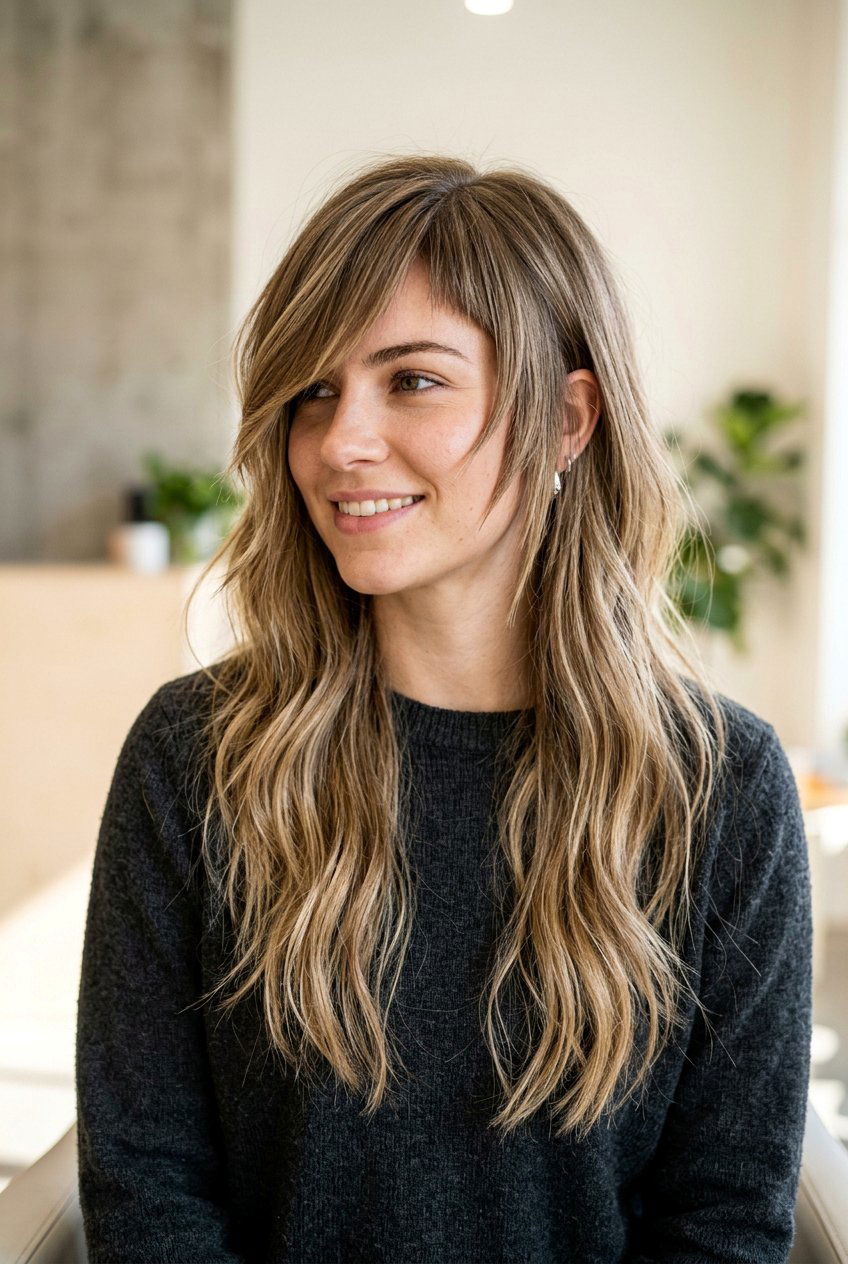 Asymmetrical Side Bangs Long Hair - 20 side bangs for long hair - 20 side bangs for long hair