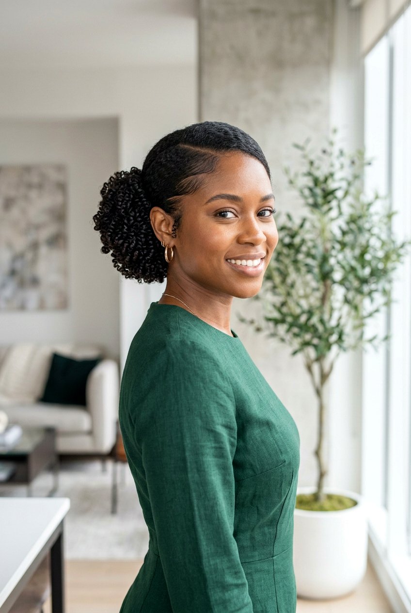 Asymmetrical Side Bun With Tight Curls - 20 bridesmaid side bun with curls - 20 bridesmaid side bun with curls