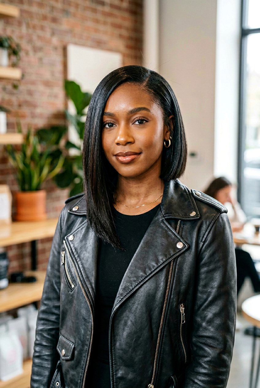 Asymmetrical Silk Press Bob - 20 black women silk press bob ideas - 20 black women silk press bob ideas