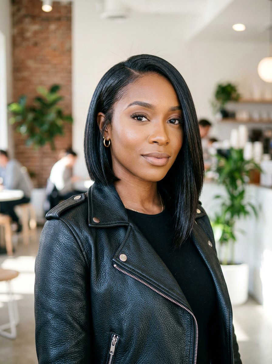 Asymmetrical Silk Press Bob - 20 silk press bob hairstyle - 20 silk press bob hairstyle