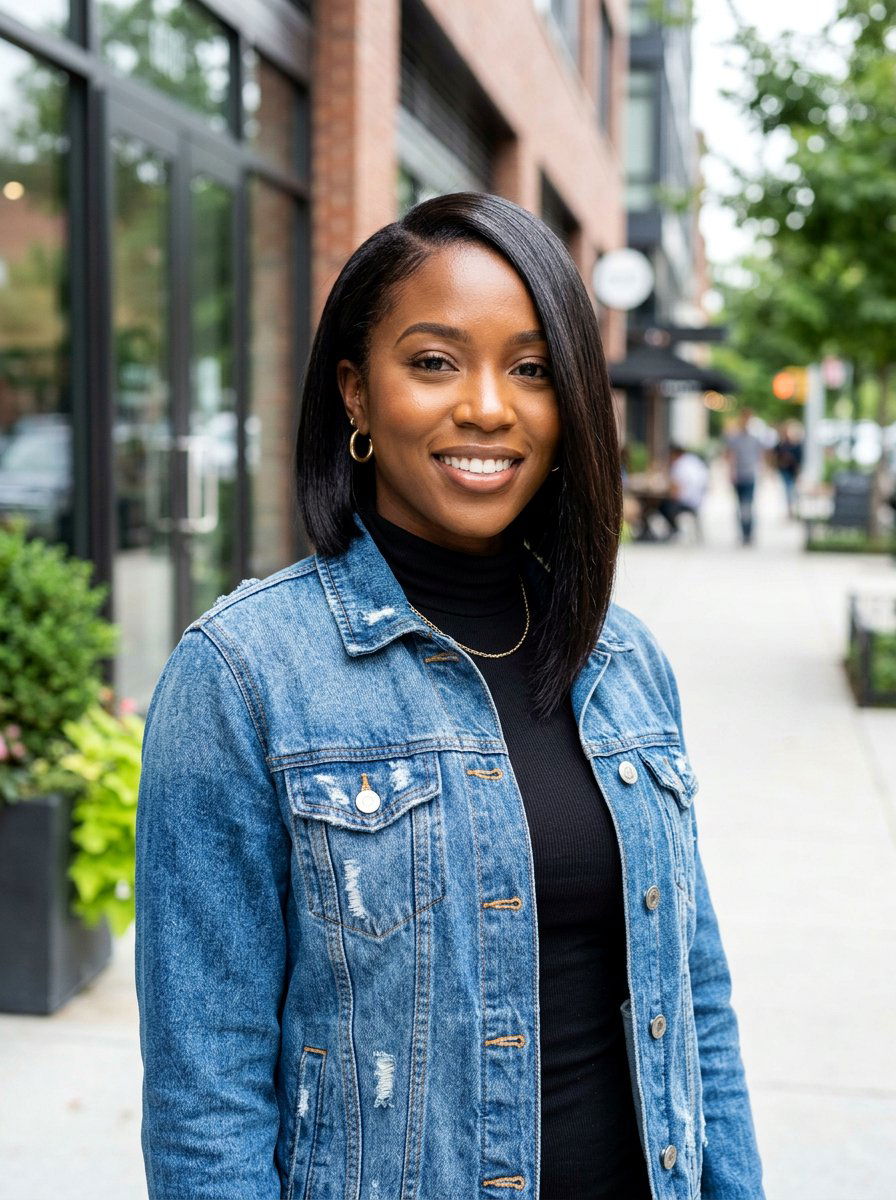 Asymmetrical Silk Press Bob - 20 silk press bob for fine hair - 20 silk press bob for fine hair