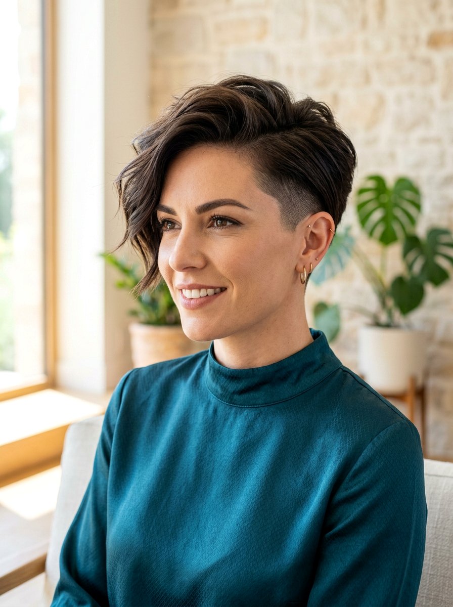 Asymmetrical Tapered Pixie - 20 tapered natural haircut for round face - 20 tapered natural haircut for round face